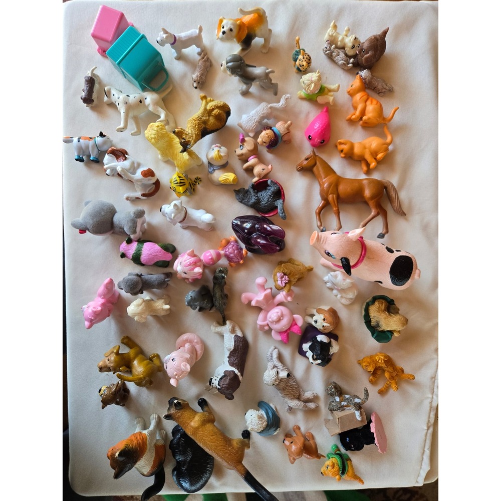Huge Animal Figurine Lot Vintage Modern Dogs Cats Horse Pig 50+ Pieces